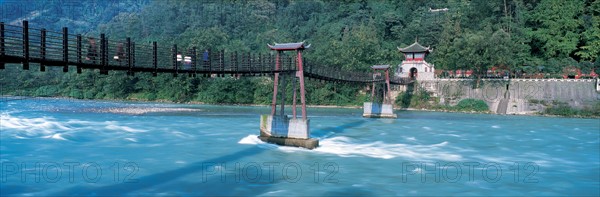The Anlan Bridge of Dujiang Weir,Chengdu,Sichuan Province,China