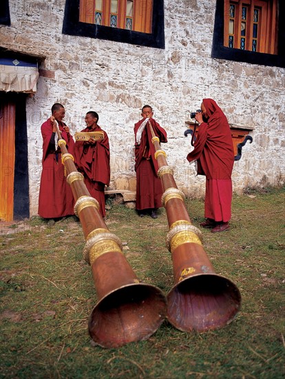 lamas who live in Litang,Sichuan Province,China