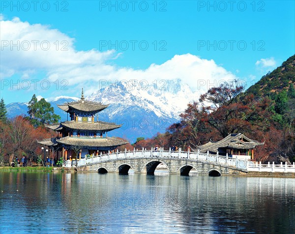 The Bridge over Black Dragon Pool,Lijiang,Yunnan Province,China