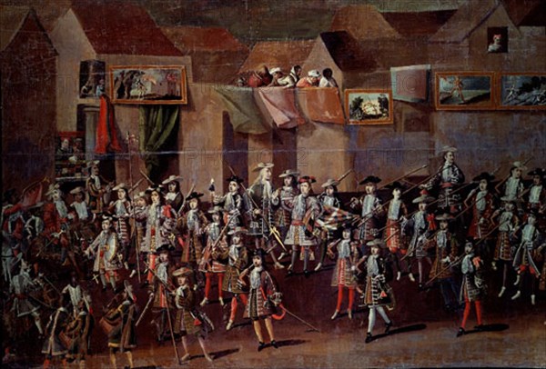 PEREZ HOLGUIN MELCHOR 1660/1722
ENTRADA DEL PRIMER VIRREY EN POTOSI-DET IZDA DESFILE SOLDADOS ESPAÑOLES- 1716- CONJ Nº 4716
MADRID, MUSEO DE AMERICA
MADRID