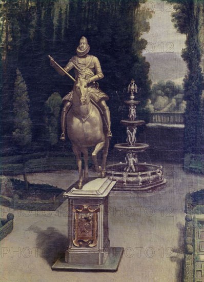 PINTURA DE LA ESCULTURA ECUESTRE DE FELIPE III
MADRID, MUSEO MUNICIPAL
MADRID