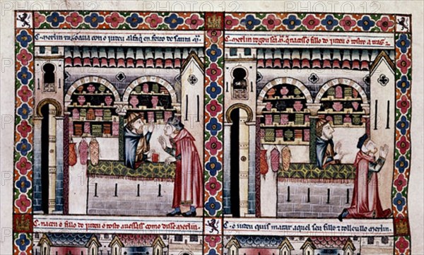 ALFONSO X EL SABIO 1221/84
MTI1-CANTIGA STA MARIA Nº 108-F155V-AyB-MERLIN DISCUTIENDO CON UN ALFAQUI JUDIO-S XIII
SAN LORENZO DEL ESCORIAL, MONASTERIO-BIBLIOTECA
MADRID