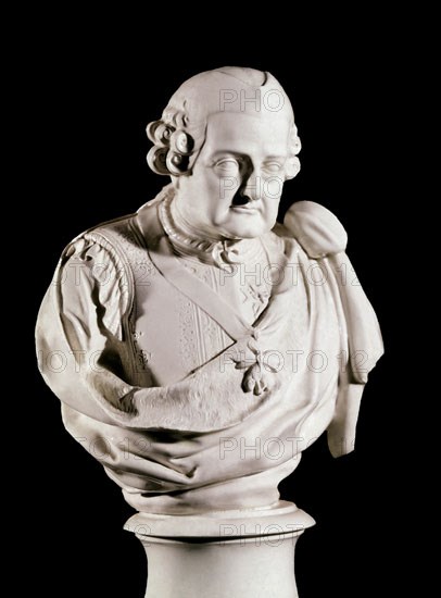 Bust of Pedro Pablo Abarca y Bolea made of Alcora porcelain