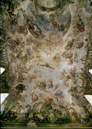 GIORDANO LUCA 1632/1705
FRESCOS DE LA BOVEDA - HISTORIA DE TOISON DE ORO 1699 -  ALEGORIA DE LA MONARQUIA
MADRID, CASON RETIRO
MADRID