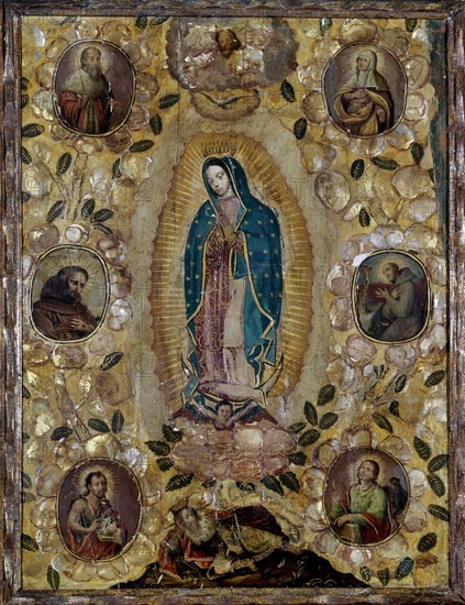 GONZALEZ MIGUEL Y JUAN
VIRGEN DE GUADALUPE Y SANTOS - ENCONCHADO REALIZADO EN 1697
MADRID, MUSEO DE AMERICA
MADRID