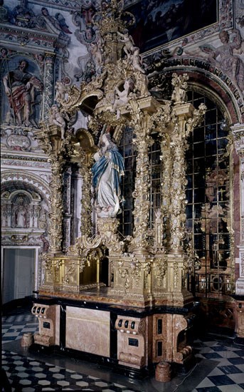 HURTADO IZQUIERDO FRANCISCO 1669-1725
BALDAQUINO DE MADERA DORADA CON INMACULADA DE JOSE DE MORA - S XVIII
GRANADA, CARTUJA
GRANADA