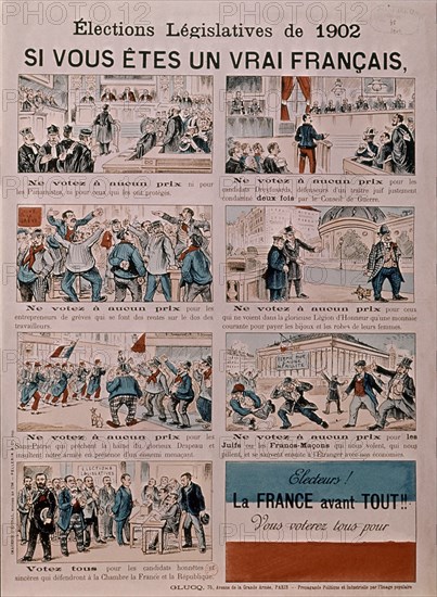 ELECCIONES LEGISLATIVAS DE 1902-PROPAGANDA POLITICA
PARIS, BIBLIOTECA NACIONAL
FRANCIA