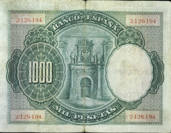 Thousand Peseta Note from the Bank of Spain