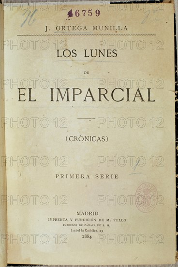 ORTEGA MUNILLA
PORTADA LOS LUNES DEL IMPARCIAL
MADRID, BIBLIOTECA NACIONAL
MADRID

This image is not downloadable. Contact us for the high res.