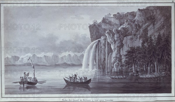 BRAMBILA FERNANDO 1763/1834
VISTA DEL CANAL DE VERNACI Y UNA CASCADA -1792- PLUMA Y AGUADA DE TINTA CHINA
MADRID, MUSEO DE AMERICA
MADRID