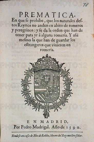 PRAGMATICA DE FELIPE II 1590 - PAG 78
MADRID, ARCHIVO HISTORICO NACIONAL
MADRID

This image is not downloadable. Contact us for the high res.