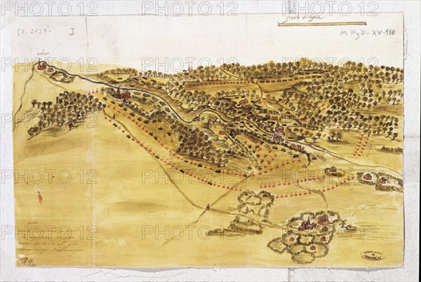 PLANO-CAMPO DE BATALLA-4-8-1678 EN SAINT DENIS
SIMANCAS, ARCHIVO
VALLADOLID