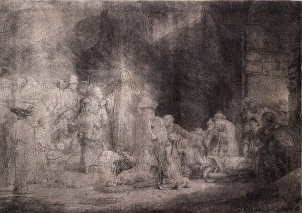 Harmenszoon Van Rijn Rembrandt, dit Rembrandt (1606-1669)
LA ESTAMPA DE LOS CIEN FLORINES O LA PREDICACION DE JESUS O LA CURACION DE ENFERMOS- S XVII- AGUAFUE
MADRID, COLECCION DUQUES DE ALBA
MADRID