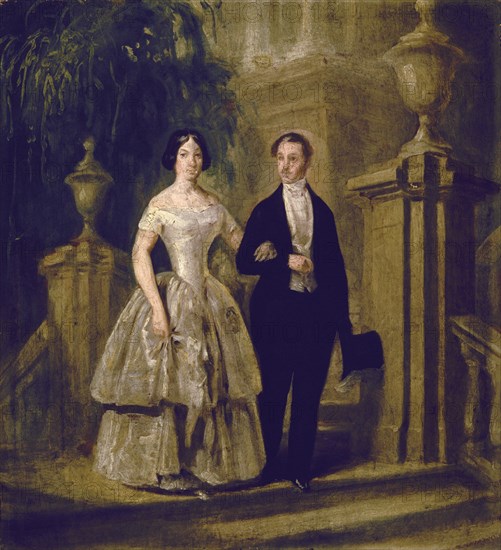 ESQUIVEL ANTONIO MARIA 1806/57
BOCETO-ISABEL II Y FRANCISCO DE ASIS RECIEN CASADOS
MADRID, MUSEO ROMANTICO
MADRID