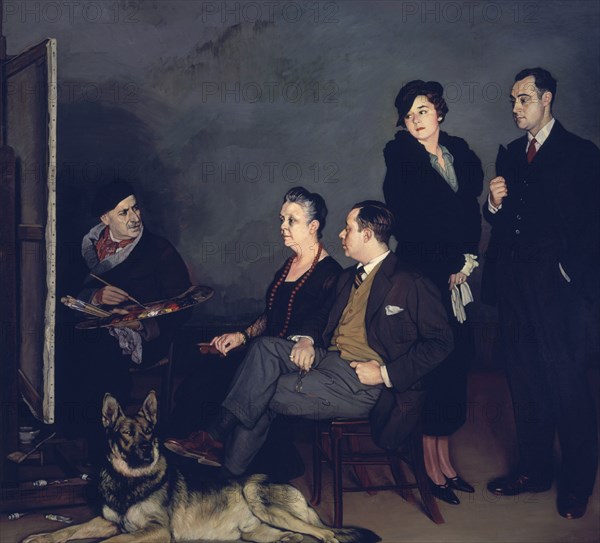 Ignacio Zuloaga (1870-1945)     EL PINTOR Y SU FAMILIA - 1937 - OLEO/LIENZO.