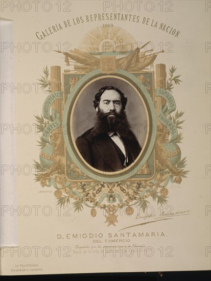 GALERIA REPRESENTANTES DE LA NACION 1869-D.EMIGDIO SANTAMARIA-DIPUTADO DE ALICANTE
MADRID, CONGRESO DE LOS DIPUTADOS-BIBLIOTECA
MADRID

This image is not downloadable. Contact us for the high res.