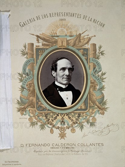 GALERIA REPRESENTANTES DE LA NACION 1869-D.FDO CALERON COLLANTES- 1799/1864- DIPUTADO DE SANTIAGO(CO
MADRID, CONGRESO DE LOS DIPUTADOS-BIBLIOTECA
MADRID