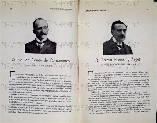 PARLAMENTARIOS ESPAÑOLES-RETRATOS:CONDE DE ROMANONES Y SERAFIN ROMEU Y FARGES-PG 48/49
MADRID, CONGRESO DE LOS DIPUTADOS-BIBLIOTECA
MADRID