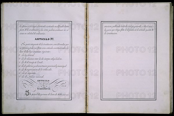 CONSTITUCION DE 1856-DOBLE PAGINA-ARTICULO 92
MADRID, CONGRESO DE LOS DIPUTADOS-BIBLIOTECA
MADRID