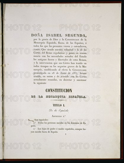 MODIFICACION DE LA CONSTITUCION DE 1837-PROMULGADA EL 18 DE JUNIO- CONSTITUCION DE 1845
MADRID, CONGRESO DE LOS DIPUTADOS-BIBLIOTECA
MADRID

This image is not downloadable. Contact us for the high res.