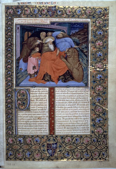 ILUSTRACION MINIADA DE LA BIBLIA- ESCENA DE SAN JERONIMO- TRADUCCION DEL LATIN AL FRANCES
VATICANO, BIBLIOTECA
VATICANO