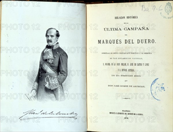 VEGA INCLAN MIGUEL DE LA
RELACION DE LA ULTIMA CAMPAÑA DEL MARQUES DEL DUERO - 1861
MADRID, SENADO-BIBLIOTECA
MADRID