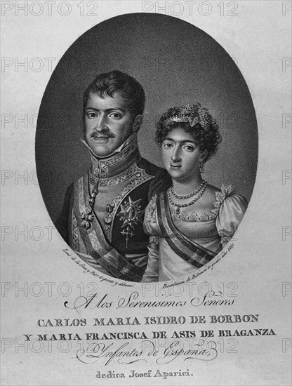 CRUZ Y RIOS LUIS DE 1776/1853
CARLOS MARIA ISIDRO DE BORBON Y MARIA FRANCISCA DE ASIS DE BRAGANZA INFANTES DE ESPAÑA
MADRID, MUSEO MUNICIPAL
MADRID

This image is not downloadable. Contact us for the high res.
