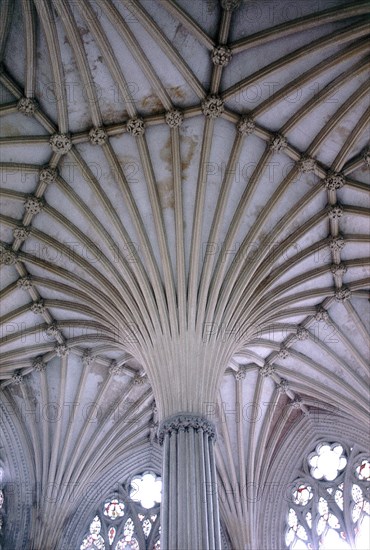 INTERIOR-VISTA DE LA BOVEDA EN ABANICO-GOTICO INGLES
WELLS, CATEDRAL
INGLATERRA