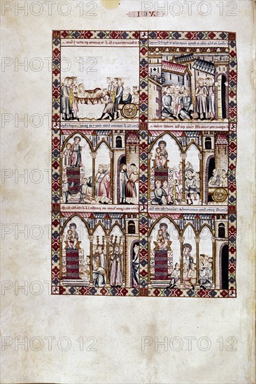 ALFONSO X EL SABIO 1221/84
MTI1-CANTIGA STA MARIA Nº91-F133R-CURACION COLECTIVA DE ENFERMOSDEL FUEGO DE SAN MARCIAL-S XIII
SAN LORENZO DEL ESCORIAL, MONASTERIO-BIBLIOTECA
MADRID