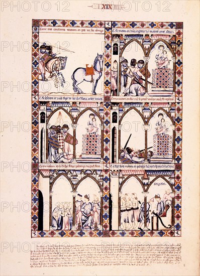 ALFONSO X EL SABIO 1221/84
MTI1-CANTIGA STA MARIA Nº19-F31V-LA VIRGEN SE VENGA DE LOS QUE MATAN A SU ENEMIGO EN EL ALTAR
SAN LORENZO DEL ESCORIAL, MONASTERIO-BIBLIOTECA
MADRID