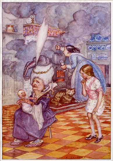 Alice in Wonderland, illustration by A.E. Jackson