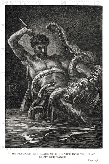 Illustration of "Toilers of the Sea", by Victor Hugo