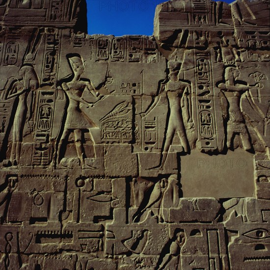 Karnak, South wall of the temple of Amon-Ra