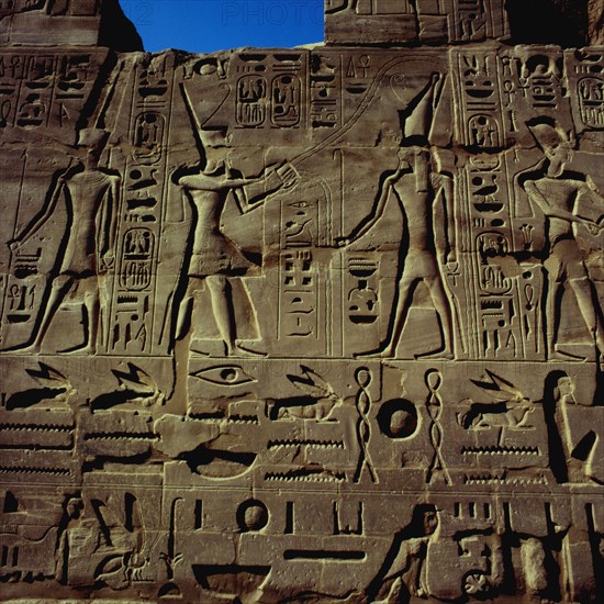 Karnak, South wall of the temple of Amon-Ra