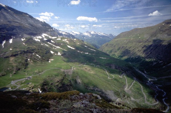View from the Cirque de Troumouse, tollroad towards the Ardiden massif