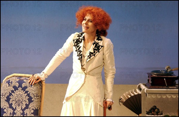 09/02/2002. French actress Fanny Ardant stars in "Sarah" at the Theatre Edouard VII.