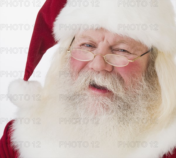 Close up of Santa Claus.