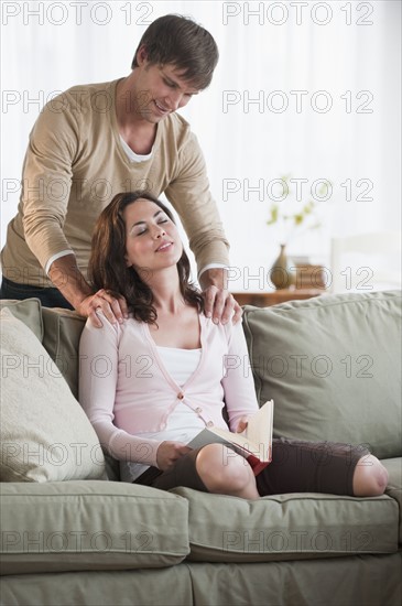 Couple in living room.