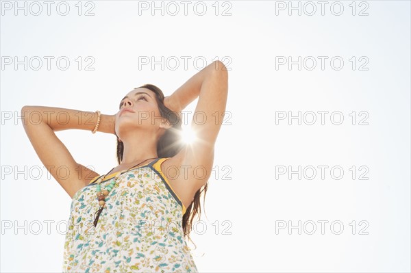 A woman outdoors