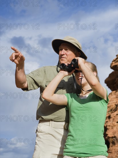 A father and daughter at Red Rock