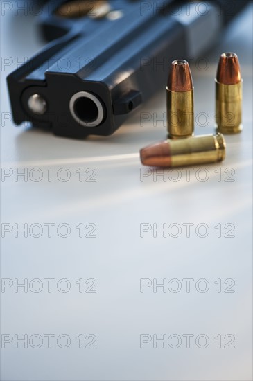 A handgun and ammunition