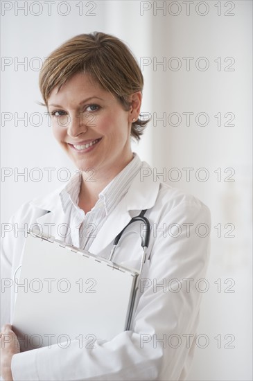Female doctor smiling.