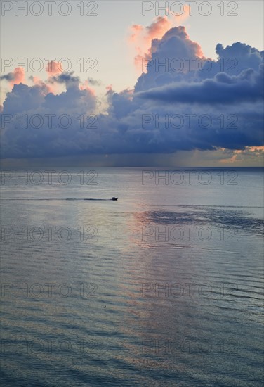 Ocean and clouds.