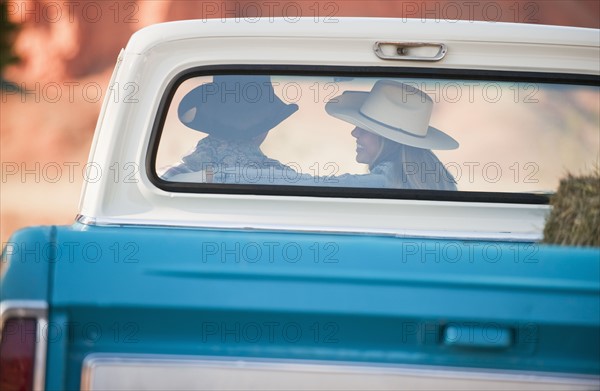 Couple in truck.