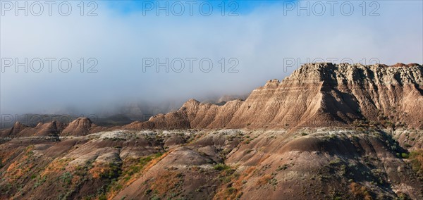 USA, South Dakota, Mountains in Badlands National Park.