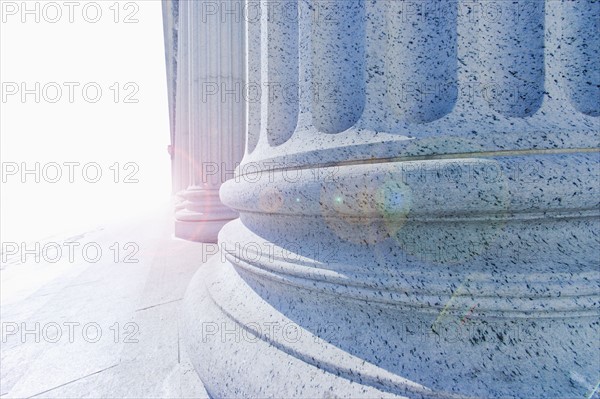 USA, New York City, New York, close up of column in sunlight.