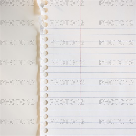 Studio shot of lined paper. Photo: Jamie Grill Photography