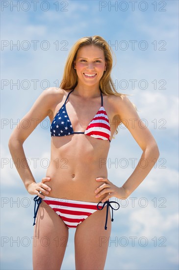 Portrait of woman in bikini.