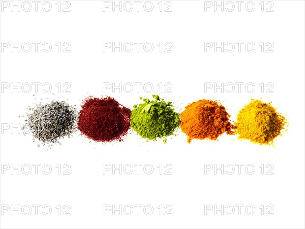 Studio shot of piles of spices. Photo : David Arky