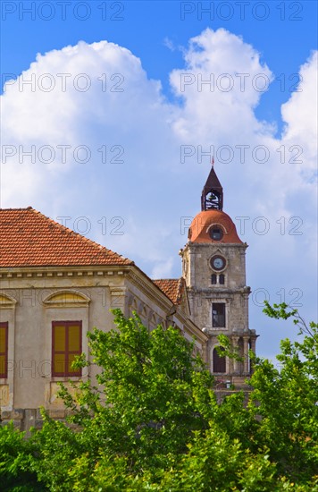 Greece, Rhodes, Clock tower.